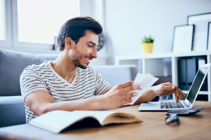 Man doing taxes