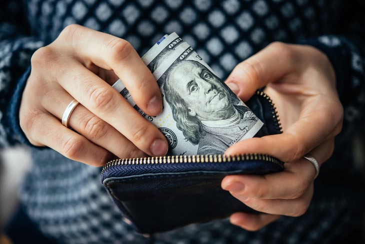 Cash in a wallet