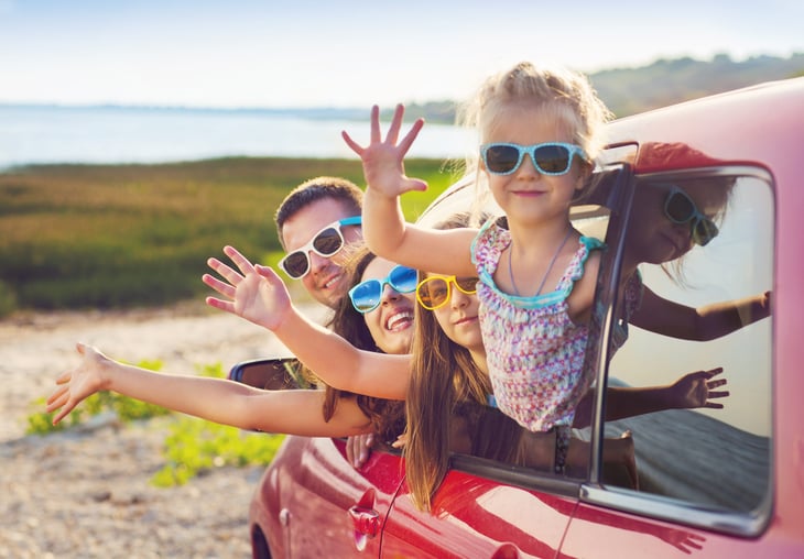 family in a car