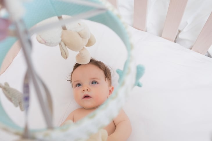 Baby in a crib