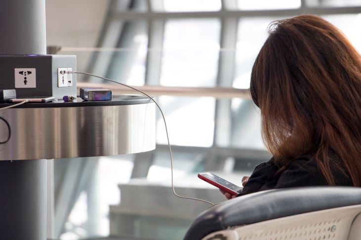 Charging a cellphone in public