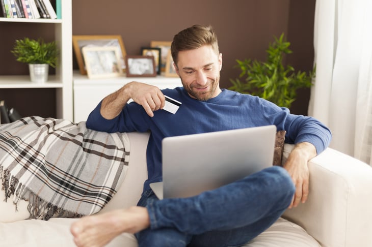 man shopping online