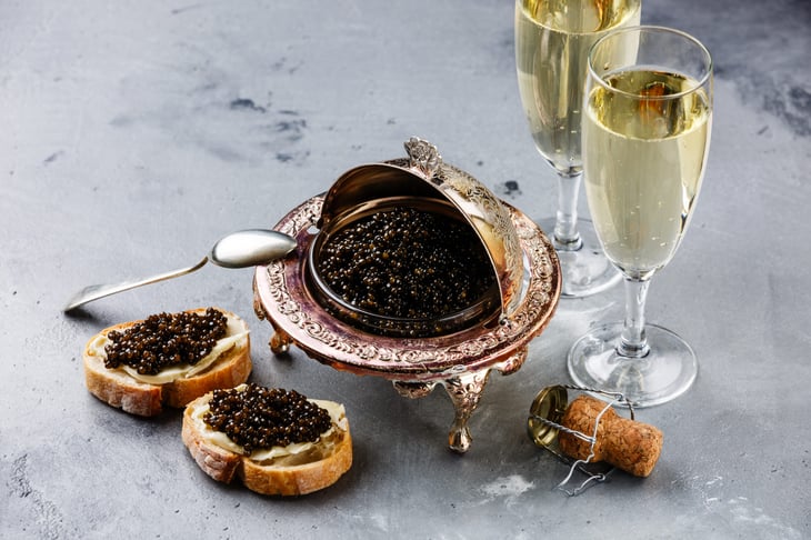 Caviar and champagne