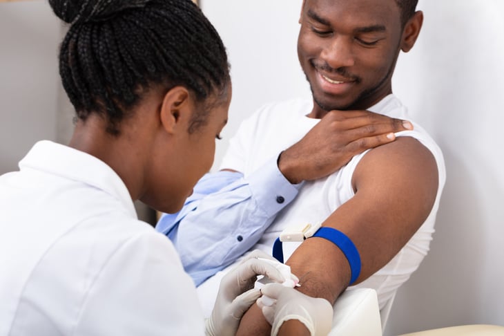 Man giving blood