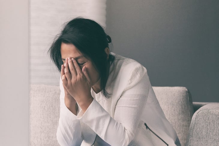 Coronavirus COVID-19 impact on retail businesses shut down causing unemployment and financial distress for employees and businesswoman.
