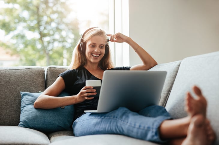 woman on a laptop