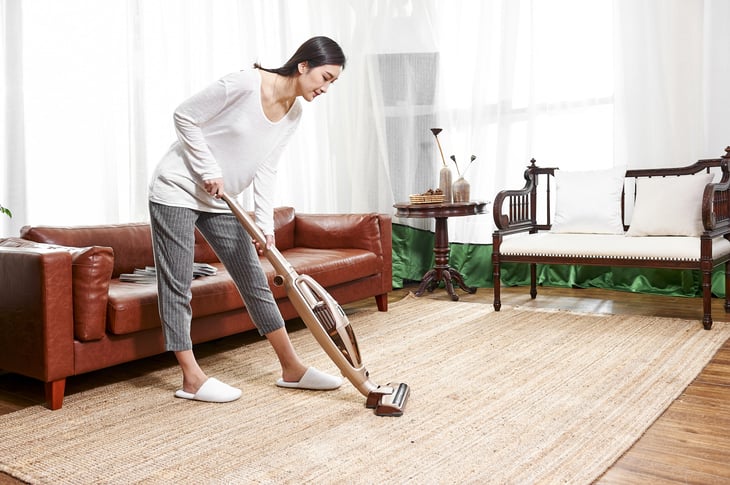 Woman with vacuum