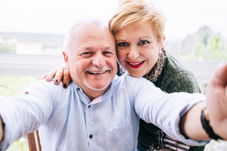 Happy older couple