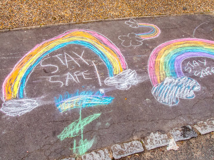 Drawing with sidewalk chalk