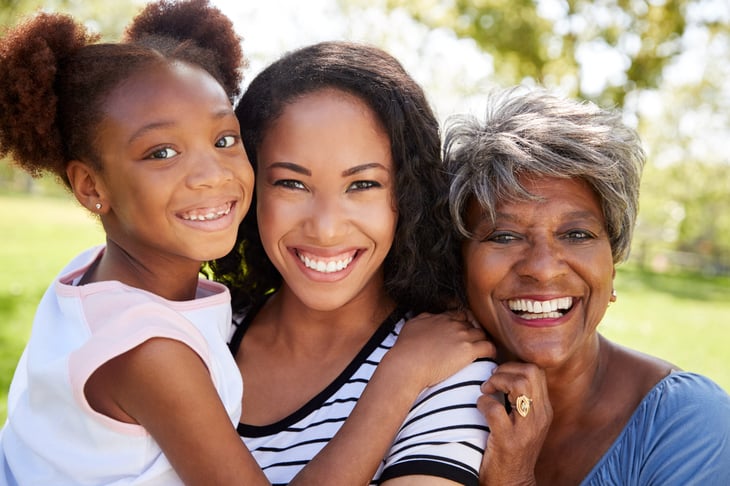 Grandmother, daughter and grandchild