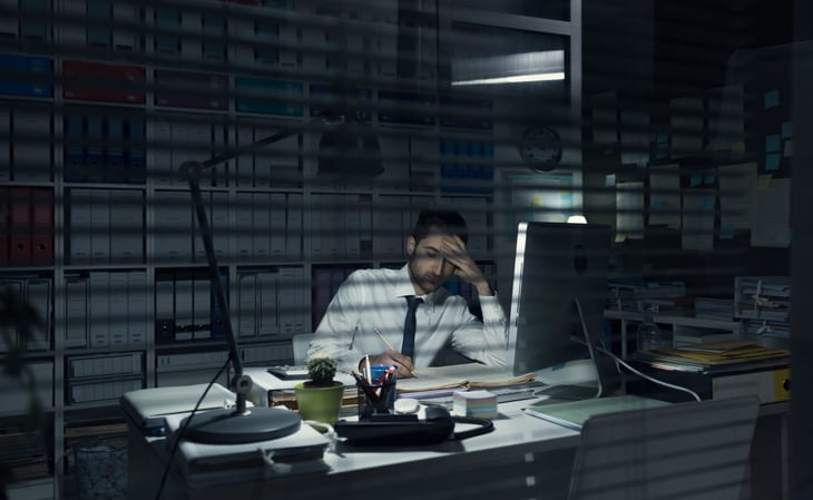 Working in the office alone