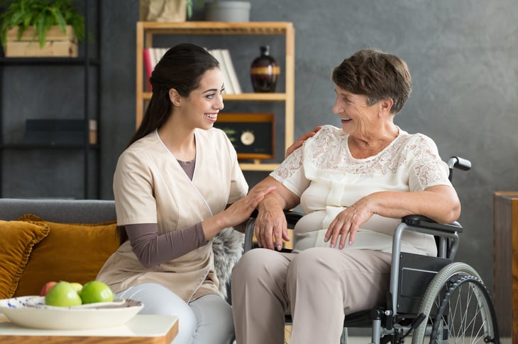 senior receiving long-term care