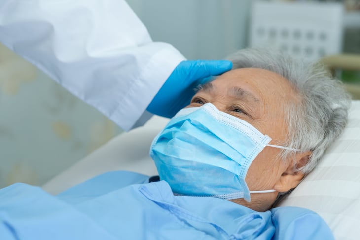 Senior hospitalized with COVID-19