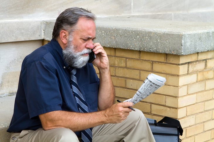 Older worker looking for a new job