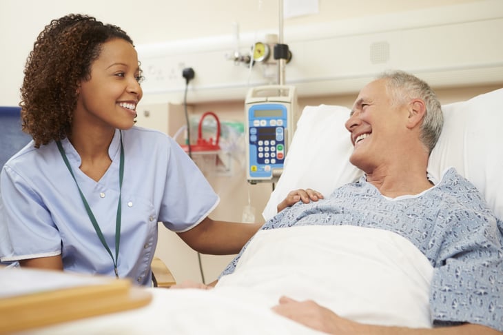 Happy patient in the hospital