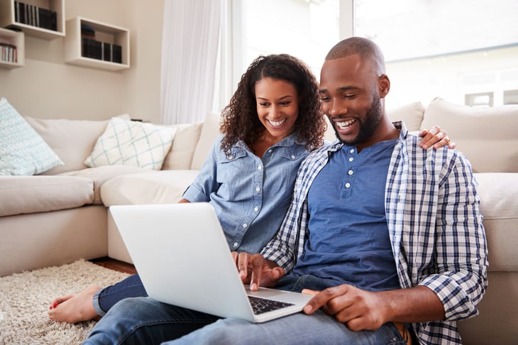 Couple using the internet