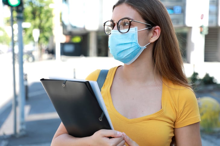 A female college student during the pandemic