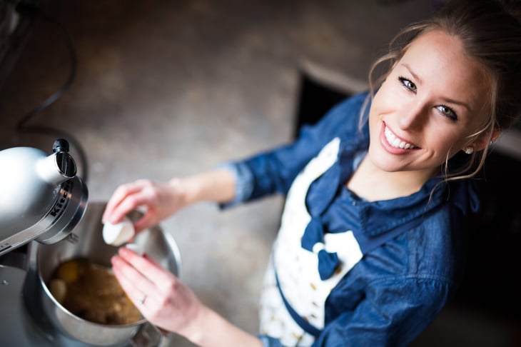 Woman with a mixer