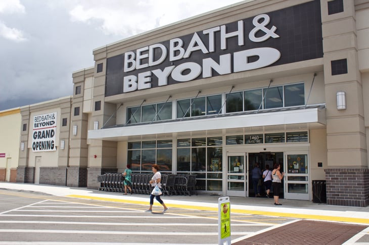 Shoppers at a Bed Bath & Beyond store