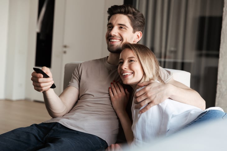 Couple watching TV