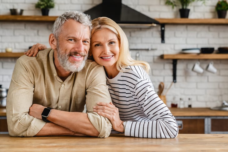 Happy couple at home