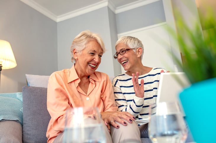 Happy retirees at home