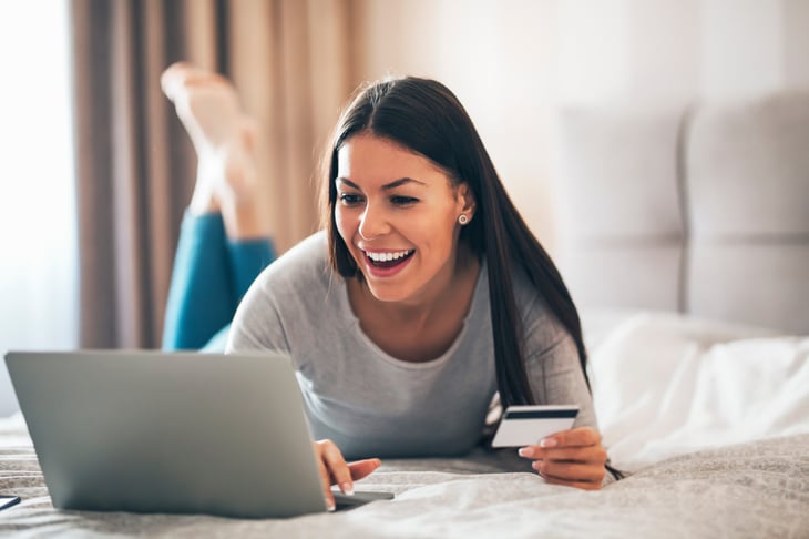 Woman shopping online