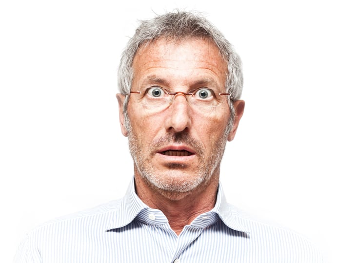 Surprised older man