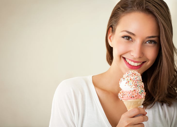 Woman with an ice cream cone