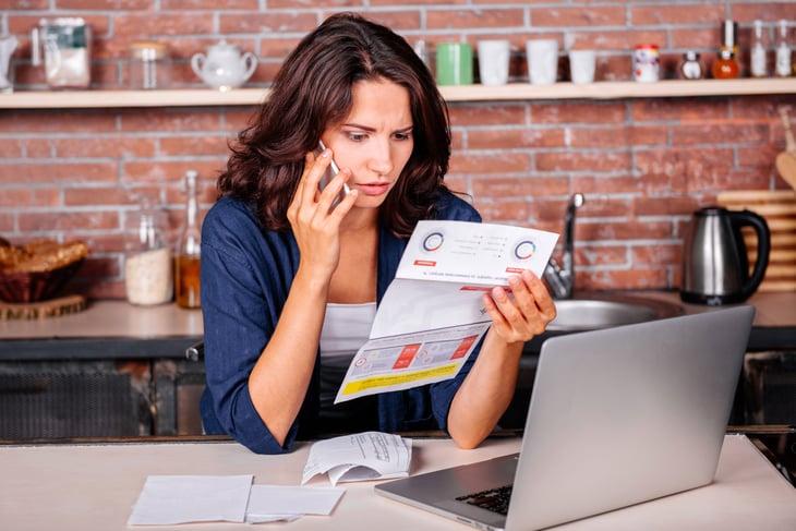 Woman calling about her utility bill