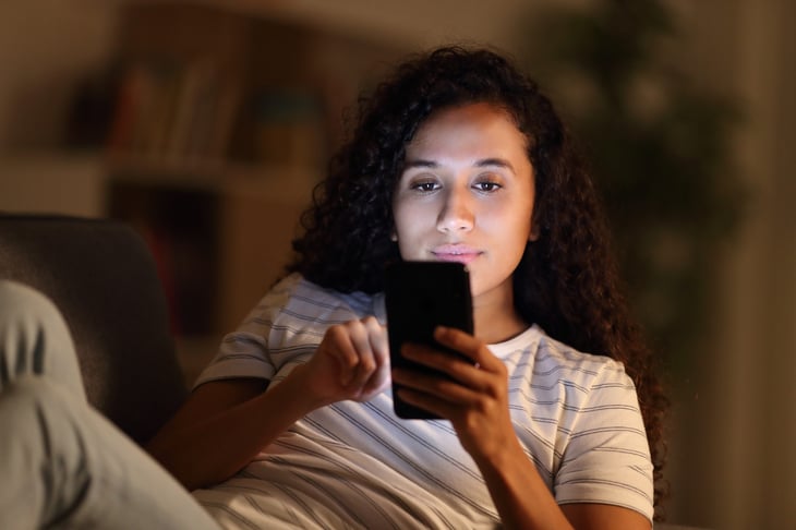 Woman contemplating refinance