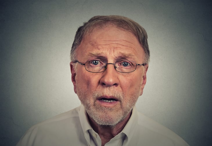 Worried and sad senior man