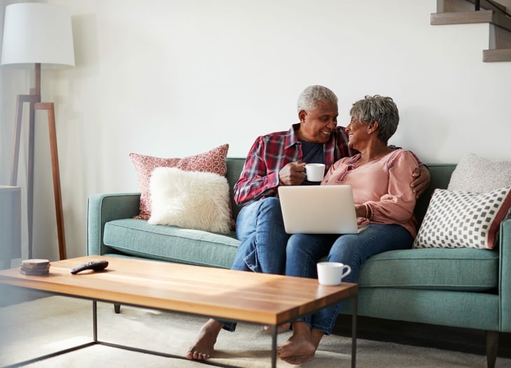 Senior couple happy at home