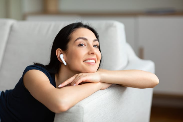 Woman listening to music