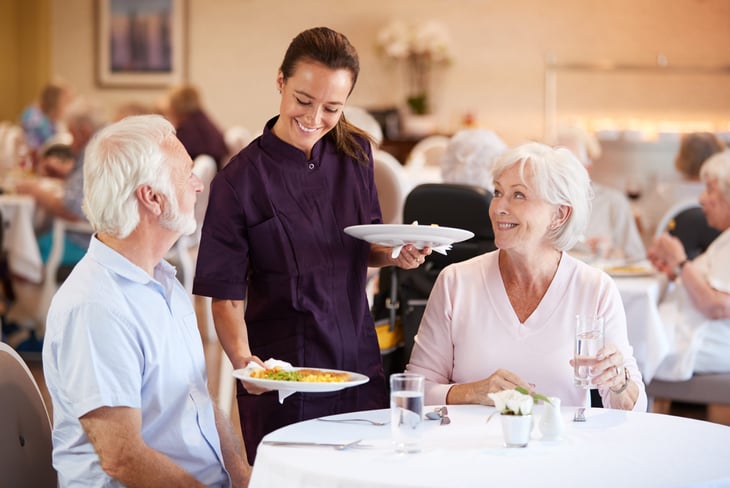 Couple in a retirement home