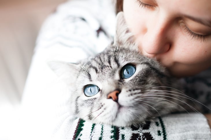 Woman with cat