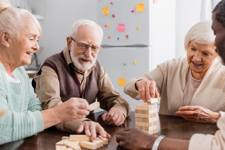 Seniors playing games together