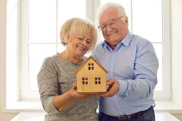 Senior couple dreaming of downsizing