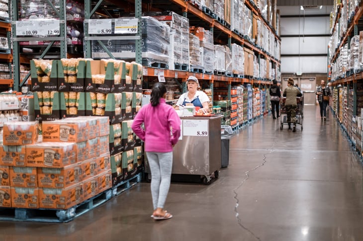 Costco aisle with food samples