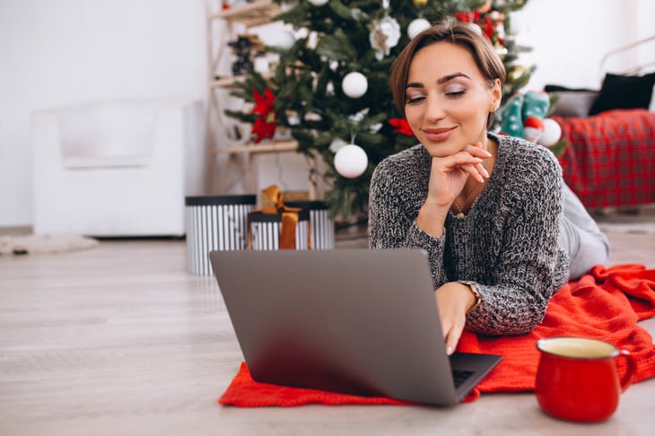 Woman shopping online