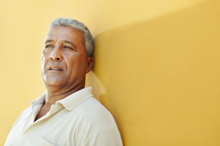 Senior man worried about money