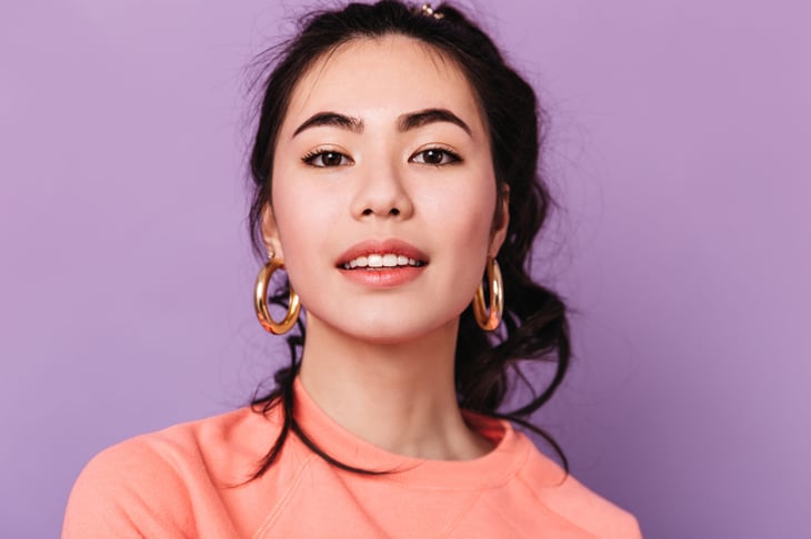 Woman wearing earrings