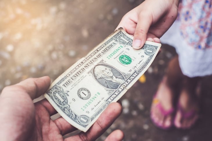 Giving money to charity