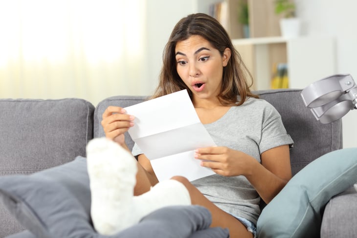 Woman with surprised medical bill