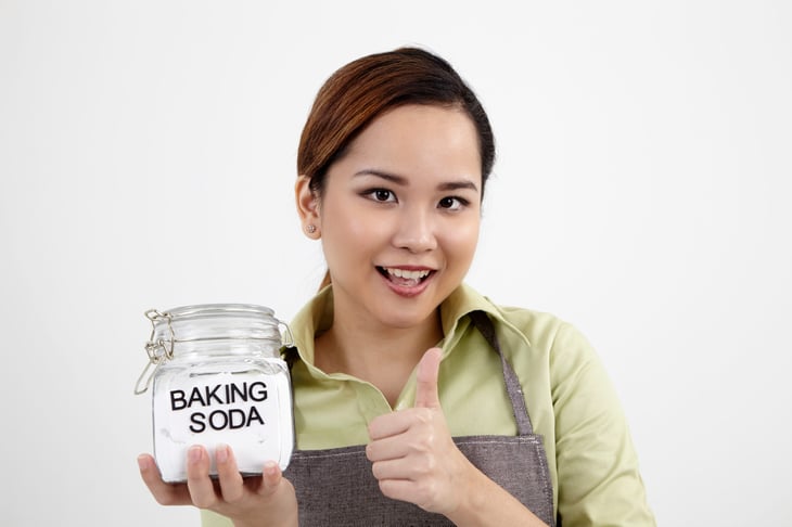 Woman with baking soda