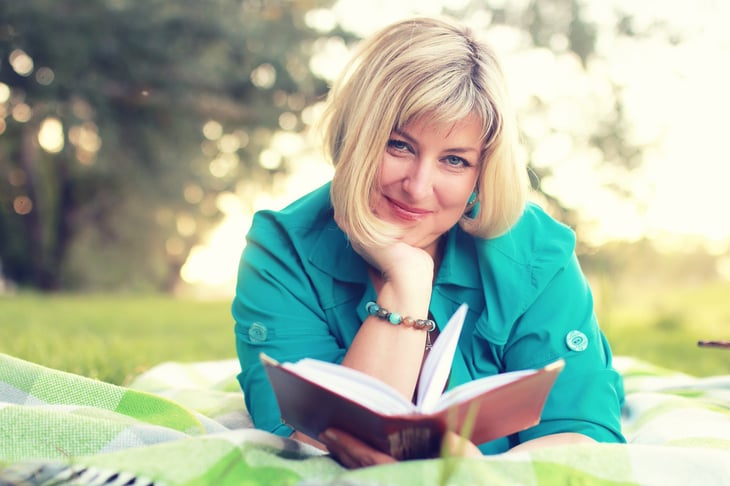 Woman reading a book