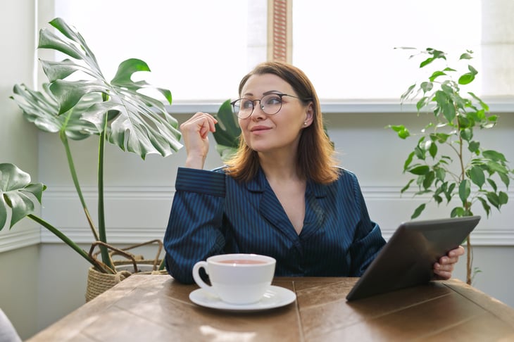 Woman reviewing her Social Security benefits