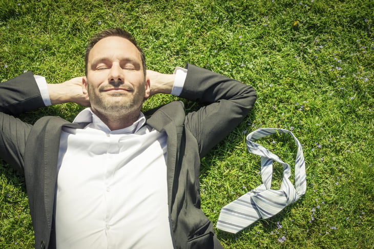 man relaxing work life balance
