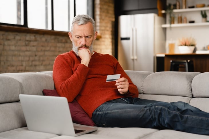 Man about to overspend on his computer