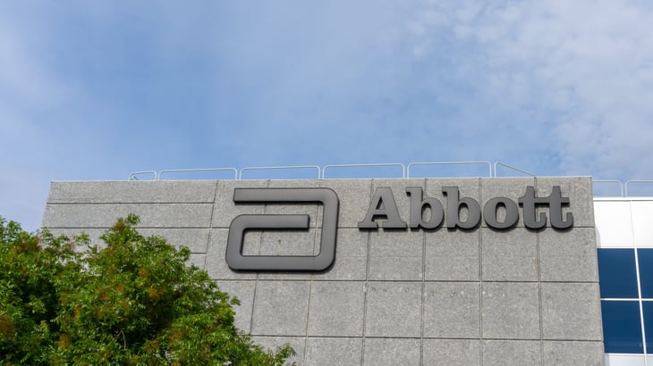 Abbott logo sign on the building in Santa Clara, California, USA